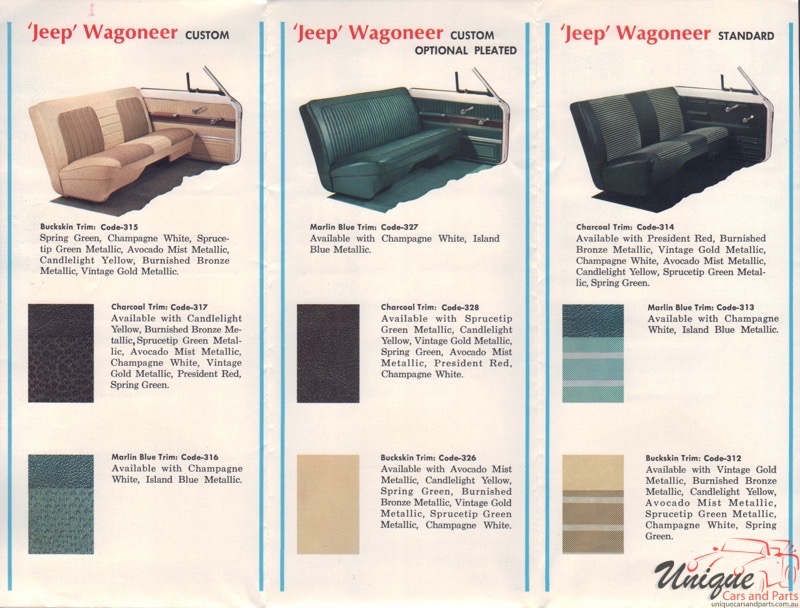 1970 Kaiser Jeep Paint Charts Corporate 2